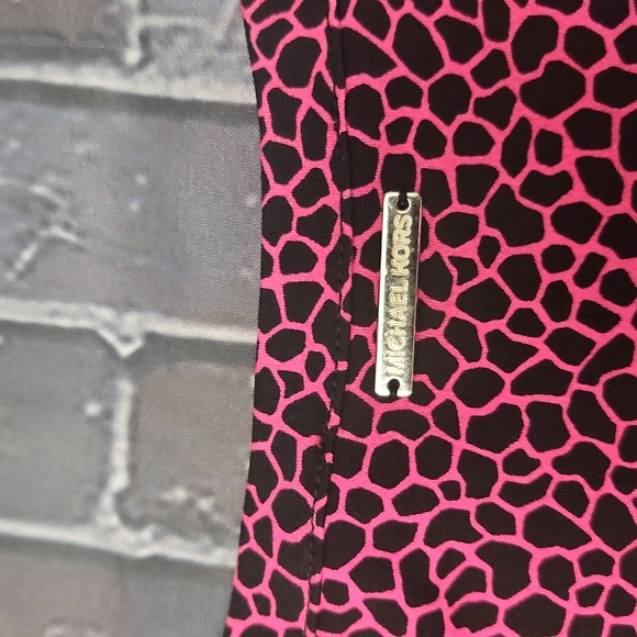 Michael Kors Cerise Pink Animal Print Ruched Faux-Wrap Sheath Dress nwt - Picture 7 of 9